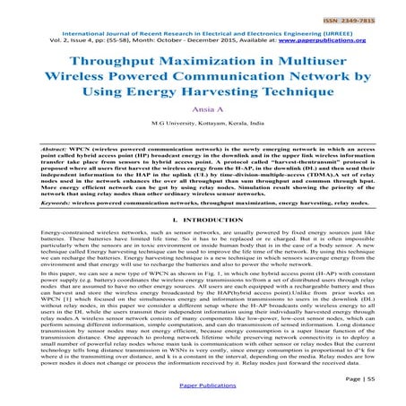 Throughput maximization in multiuser wireless powered communication network b...