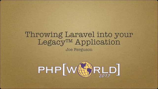 Throwing Laravel into your Legacy App™