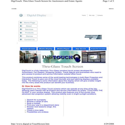 Thru Glass Touch Screen
