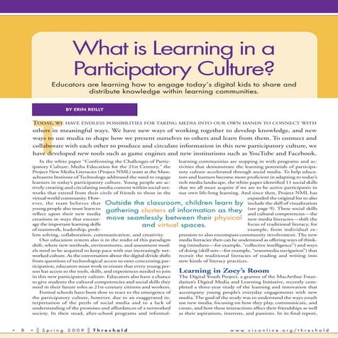 What is Learning in a Participatory Culture?