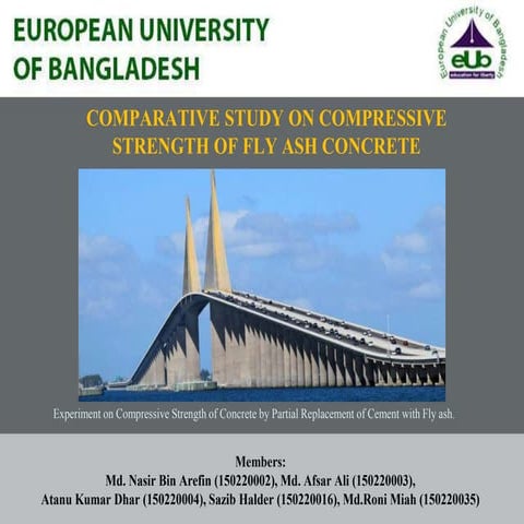 COMPARATIVE STUDY ON COMPRESSIVE  STRENGTH OF FLY ASH CONCRETE