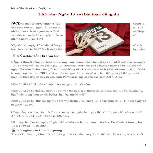 Thứ sáu ngày 13 với toán đồng dư.