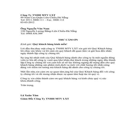 Thu cam on khach hang