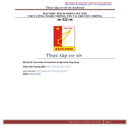 Nghiên cưú và phát triển Android OS