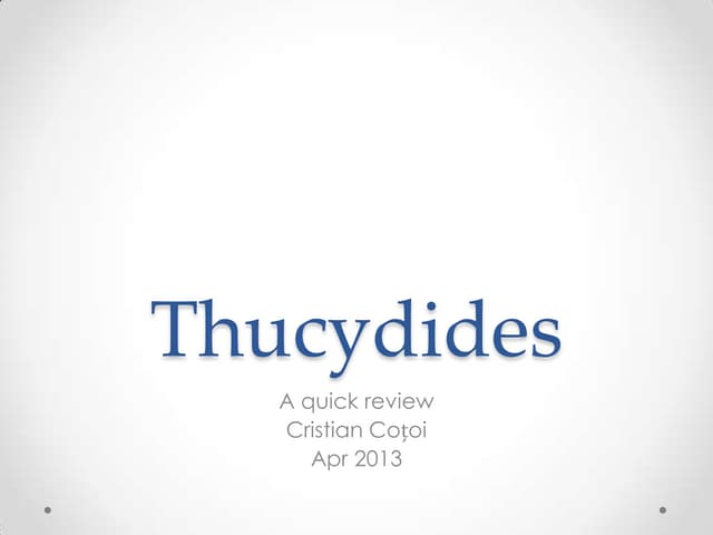 Thucydides - a brief review