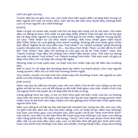 Thu gui con gai 33 tri tue vs nhan sac