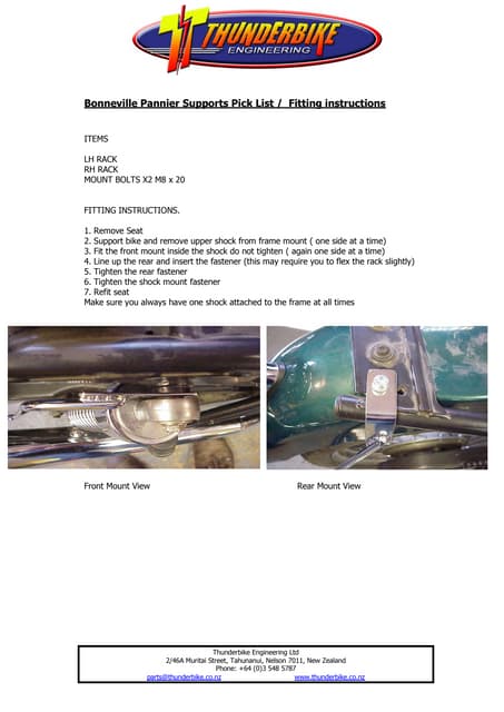 Thunderbike triumph classic triples stainless 3 into 1 system fitting ...