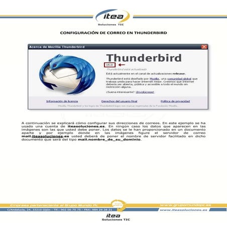 Manual para configurar cuentas de correo en Thunderbird