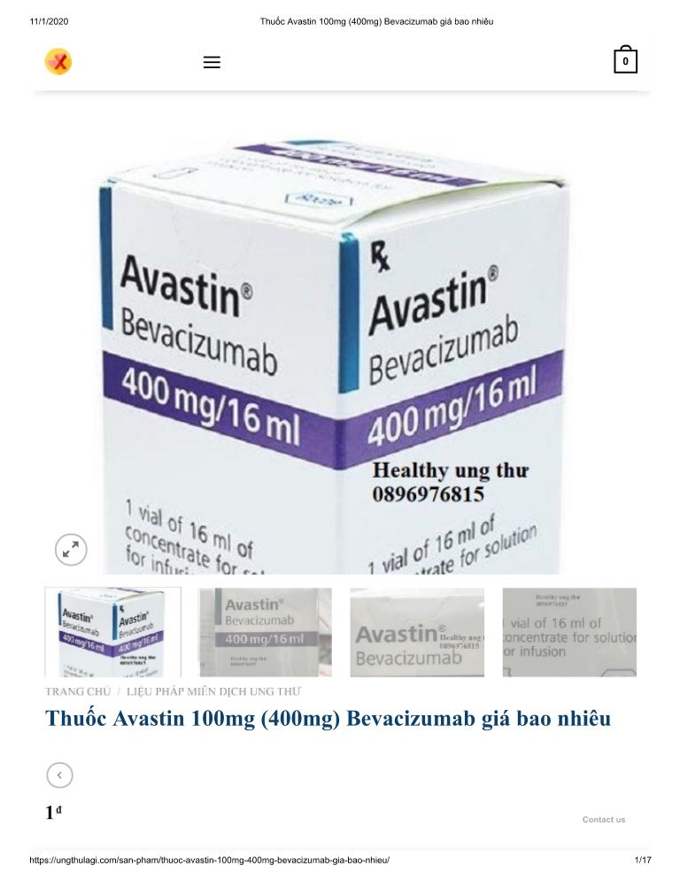 Thuoc avastin 100mg 400mg bevacizumab gia bao nhieu