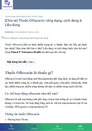thuoc ofloxacin cong dung chi dinh va luu y khi dung - ThuocLP Vietnamese