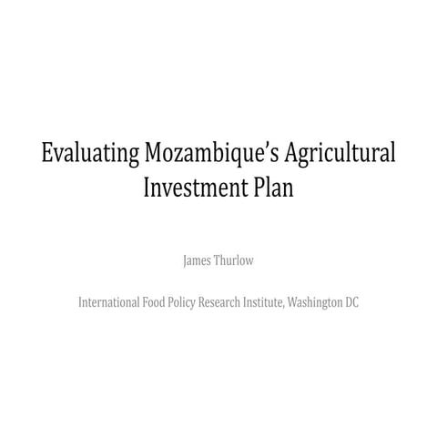 Evaluating Mozambique’s Agricultural Investment Plan