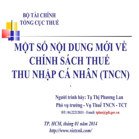 Thuế thu nhập cá nhân TNCN