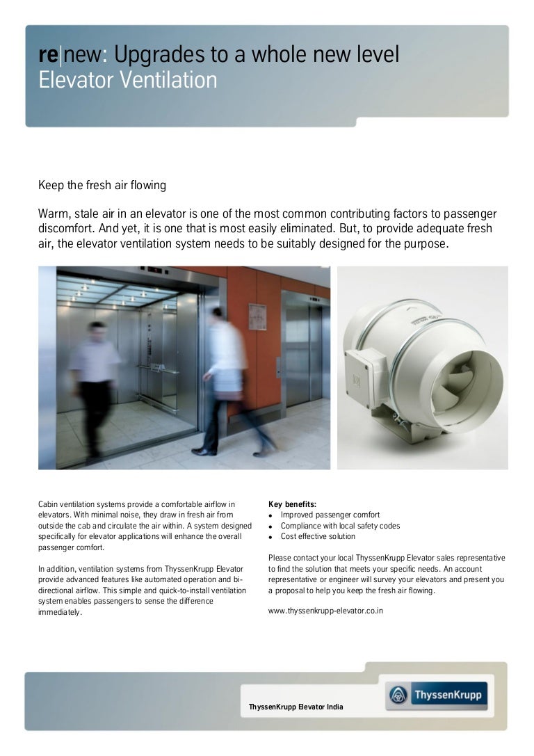 thyssenkrupp India Elevator Ventilation