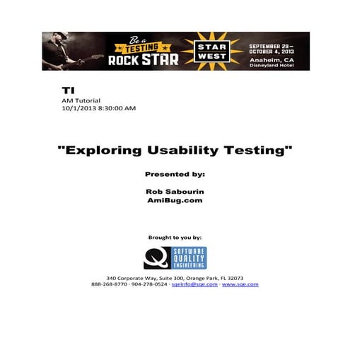 Exploring Usability Testing