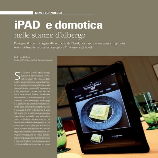 Innovazione tecnologia in albergo: Ipad per migliorare il servizio al cliente...