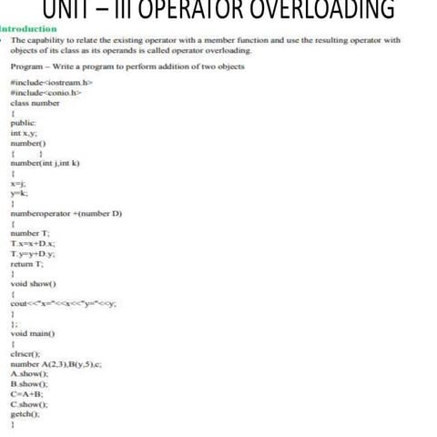 C++ - UNIT_-_III.pptx which contains detail description of Operator ...