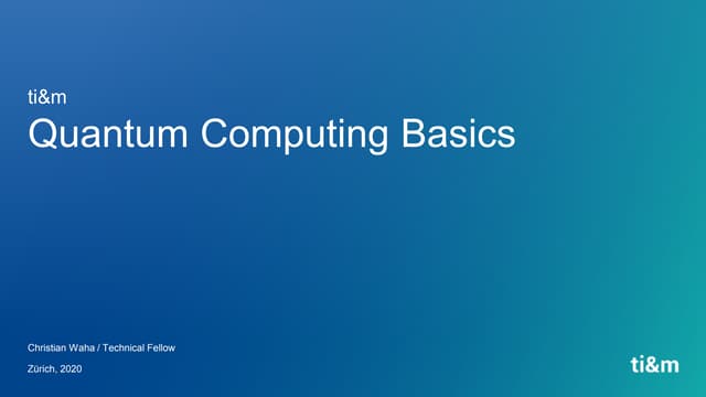Quantum Computing Basics