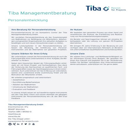 Tiba Managementberatung - Personalentwicklung