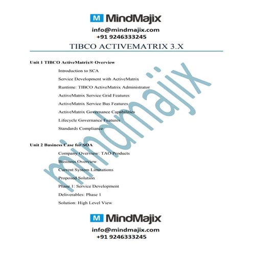 Best tibco activematrix soa online training