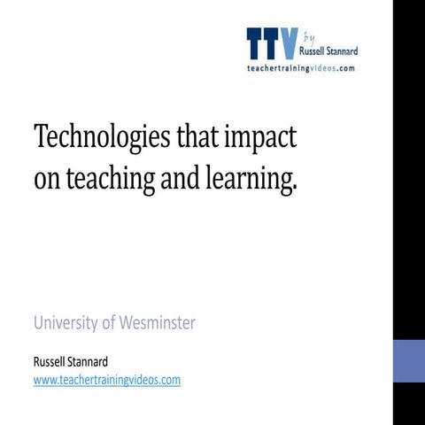 What are the main technologies being used in teaching and learning?