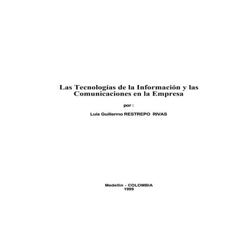 Las Tecnologías de la Información y las Comunicaciones en la Empresa