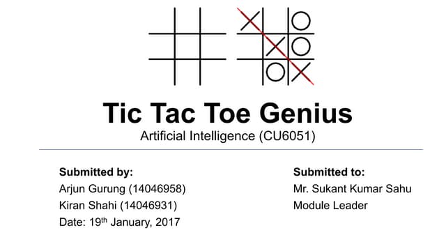 AI based Tic Tac Toe game using Minimax Algorithm