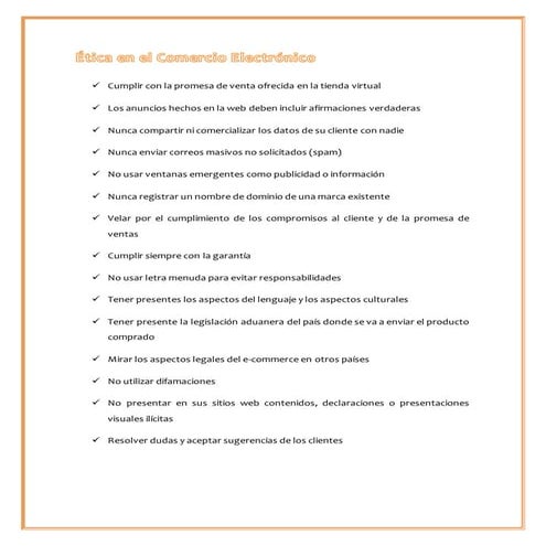 Ética en el comercio electrónico
