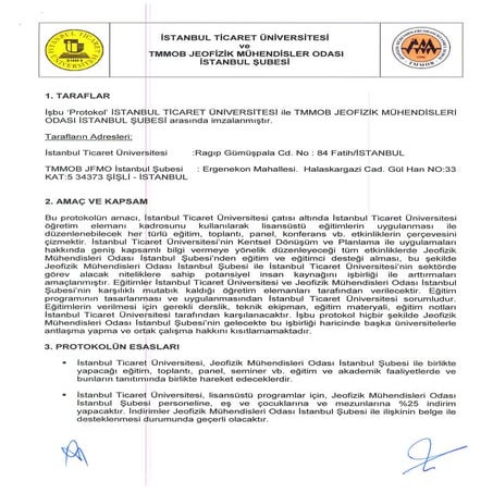 JFMO İstanbul Şube ve İstanbul Ticaret Üniversitesi Arasında Protokol
