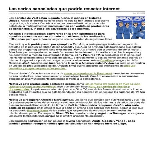 Las series canceladas que podría rescatar internet