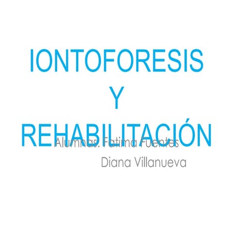 iontoforesis y rehabilitación