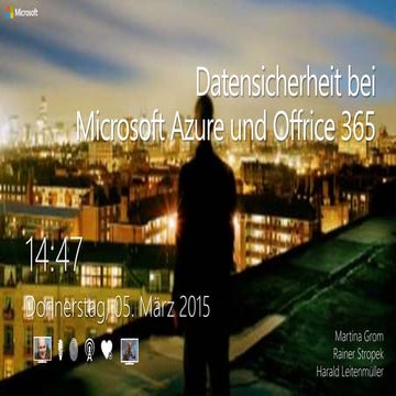 Datensicherheit bei Microsoft Azure und Office 365 