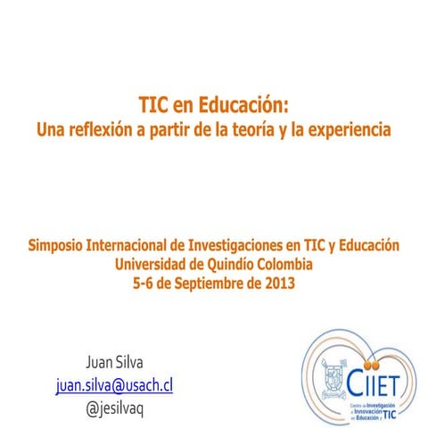 Tic en Educacion reflexion teorica y experiencia.ppt