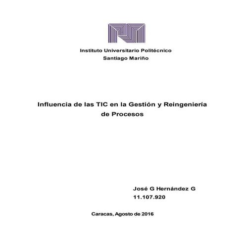 Tic en gestion y reingenieria de procesos
