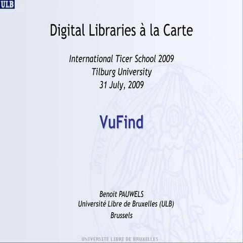 VuFind and its use at ULB