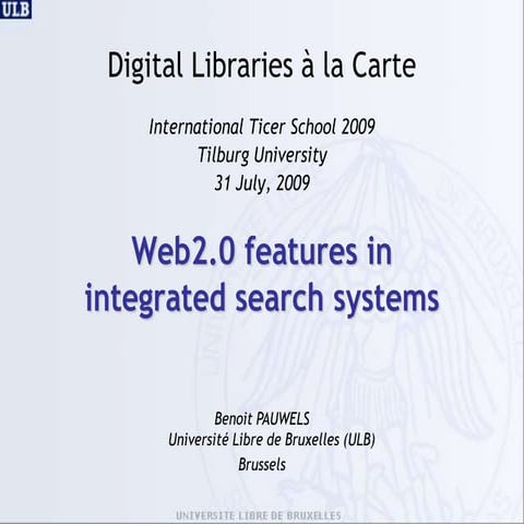 Web2.0 features in integrated search systems