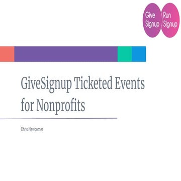 GiveSignup Ticket Events Webinar 9/24/20