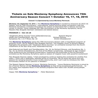 Tickets on sale monterey symphony a...