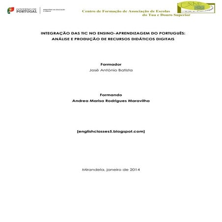 Relatório da Ação de Integração das TIC no ensino-aprendizagem
