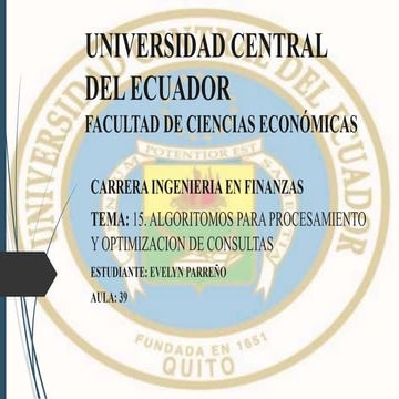 Capítulo 15 (Algoritmos para el procesamiento y optimizacion de consultas)