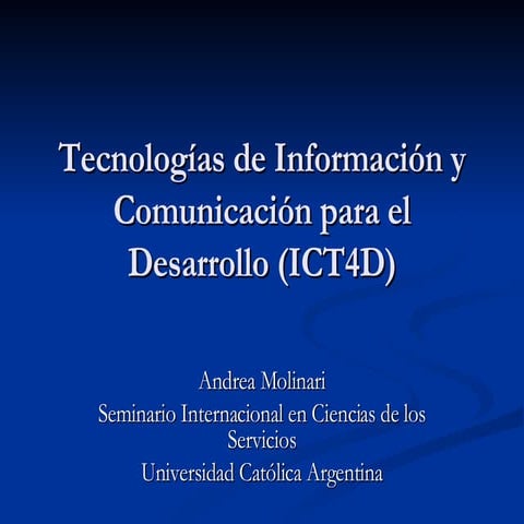 TICs para el desarrollo