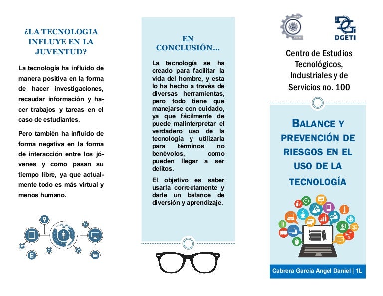 Tríptico Balance y prevención de riesgos en el uso de la