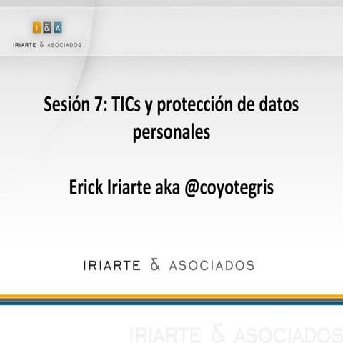 TICs y Protección de Datos Personales