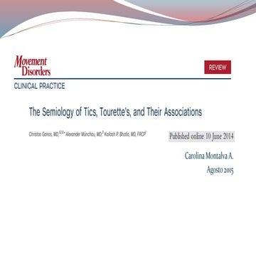Semiología de los tics y enfermedad Tourette.