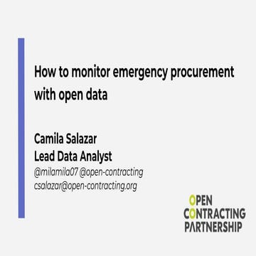 How to monitor emergency procurement with open data: lessons from 12 countrie...
