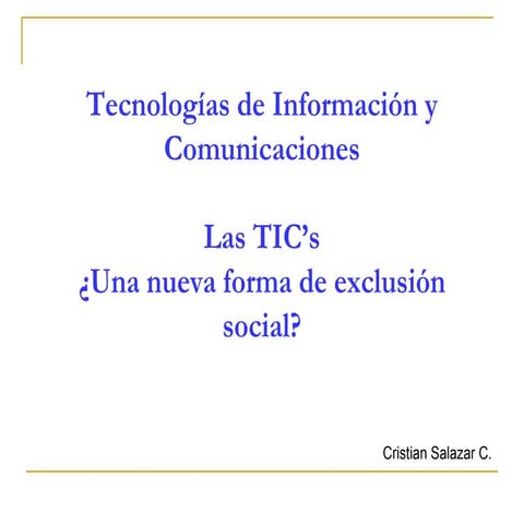 Tic y la exclusion social