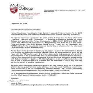 Molloy Recommendation