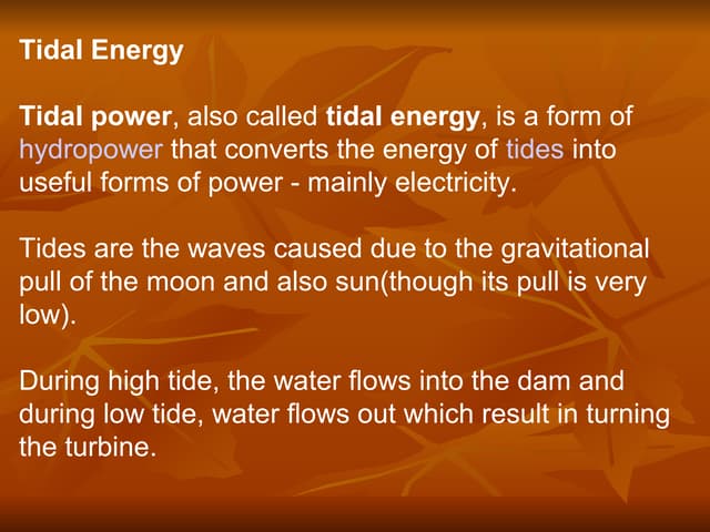 Tidal energy