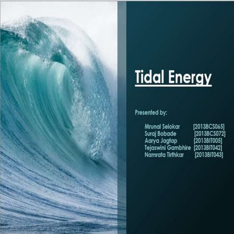 Tidal energy