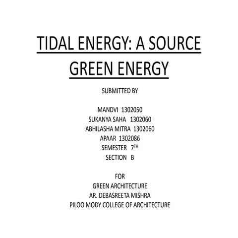 Tidal energy