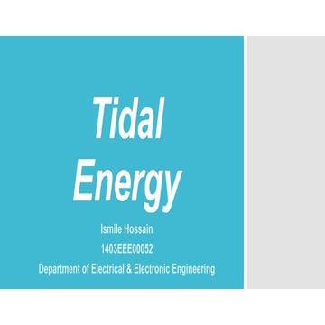 Tidal Energy